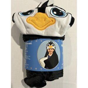 Penguin Velvet Hooded Blanket New New Kids‎ Plush Birthday Christmas 40 X 47.5
